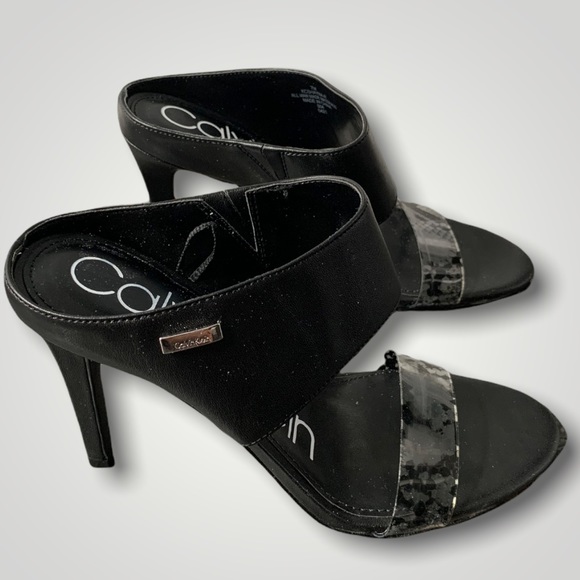 Calvin Klein Shayna Heel Sandals 7 Snake Print - Picture 5 of 10